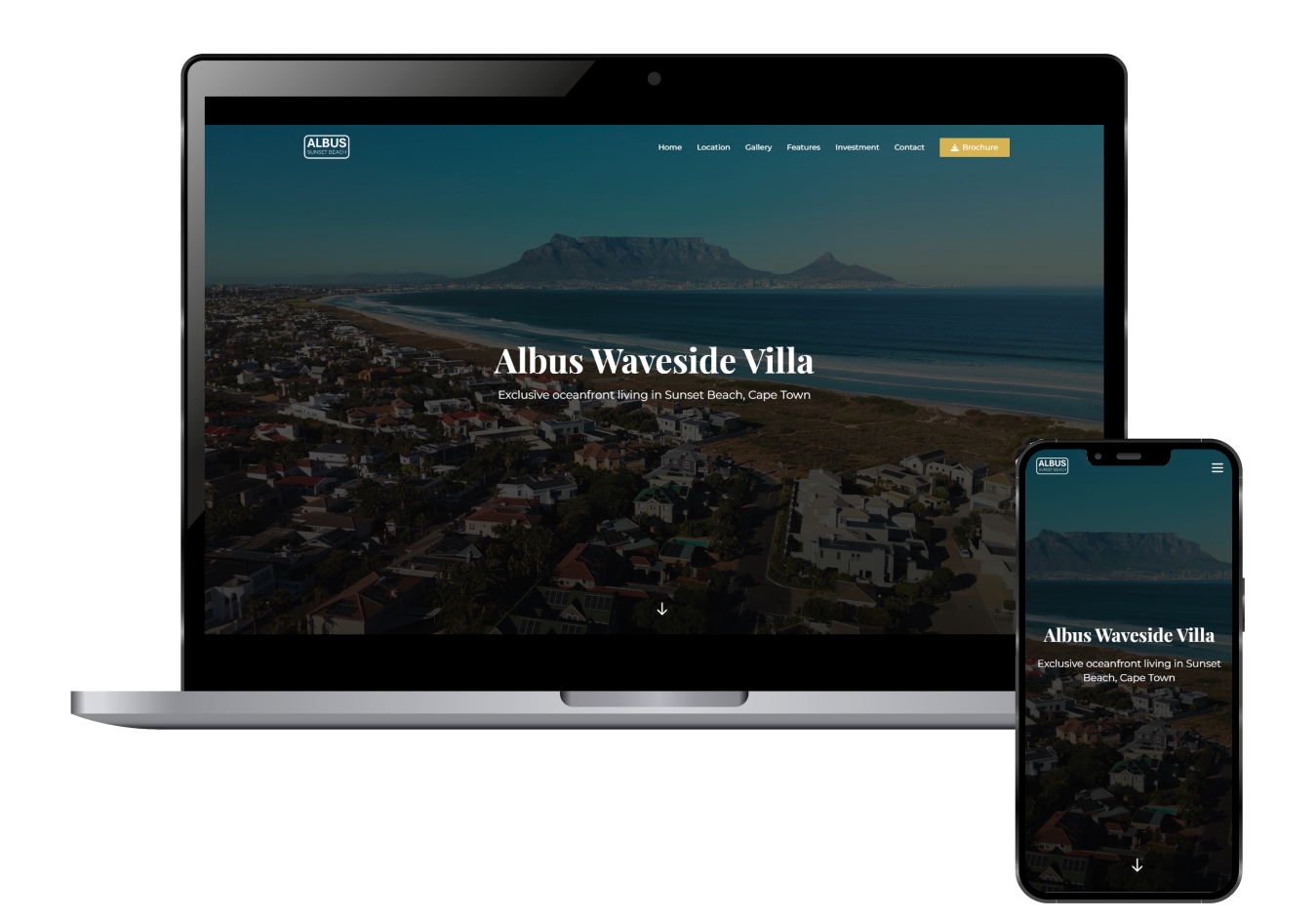 Albus Waveside Villa website across devices