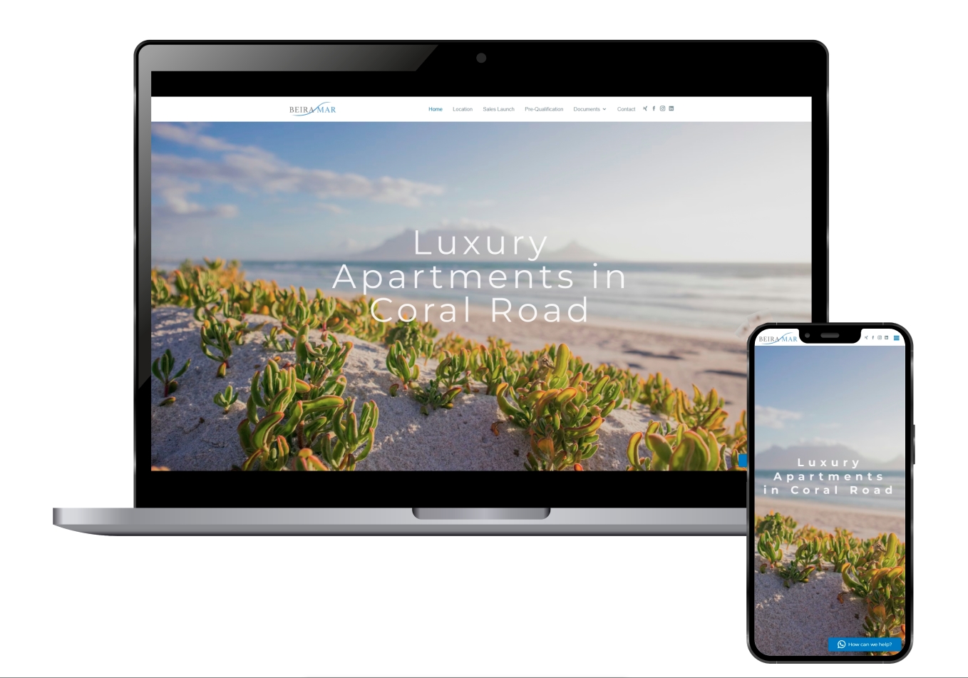 Beiramar Blouberg responsive website shown across devices